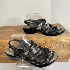Dansko Strappy Sandals Women 39/ 8.5-9 Leather Chunky Heel Boho Y2K Travel Indie